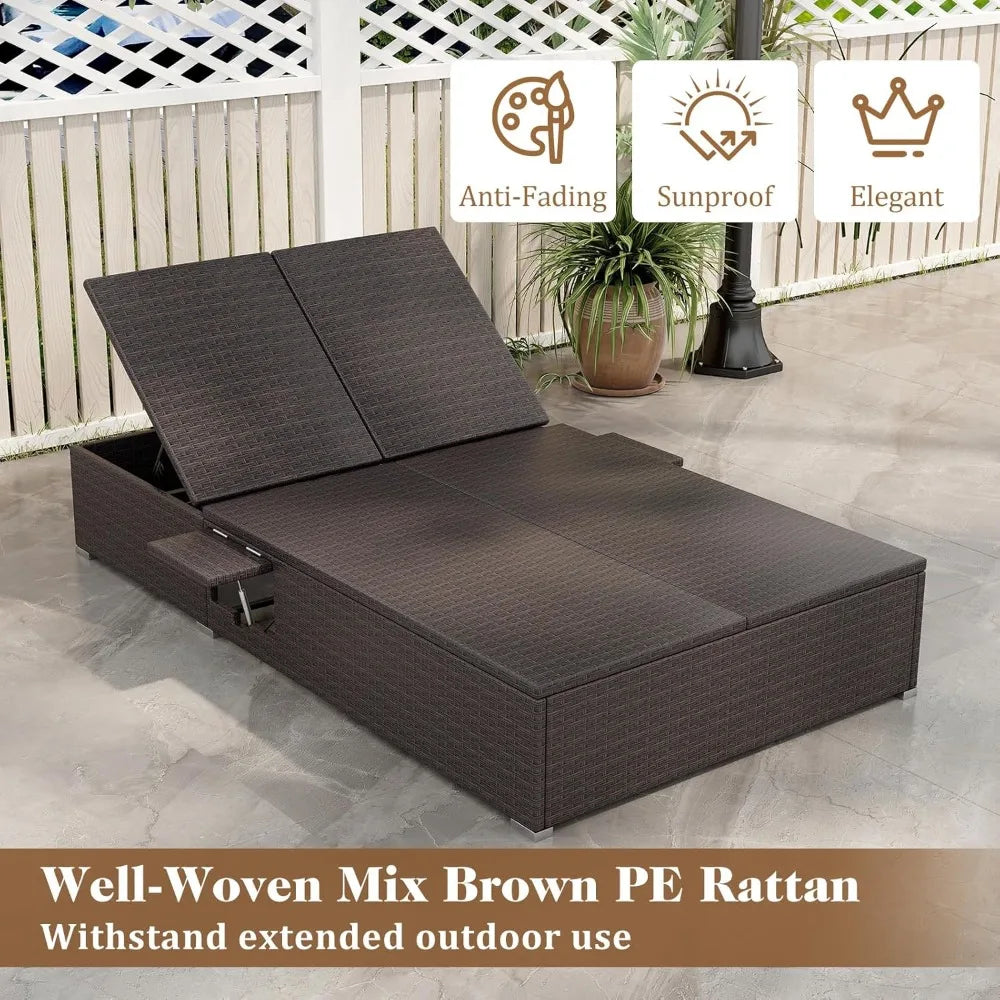 2-Person Adjustable Recliner Bed with Cushions