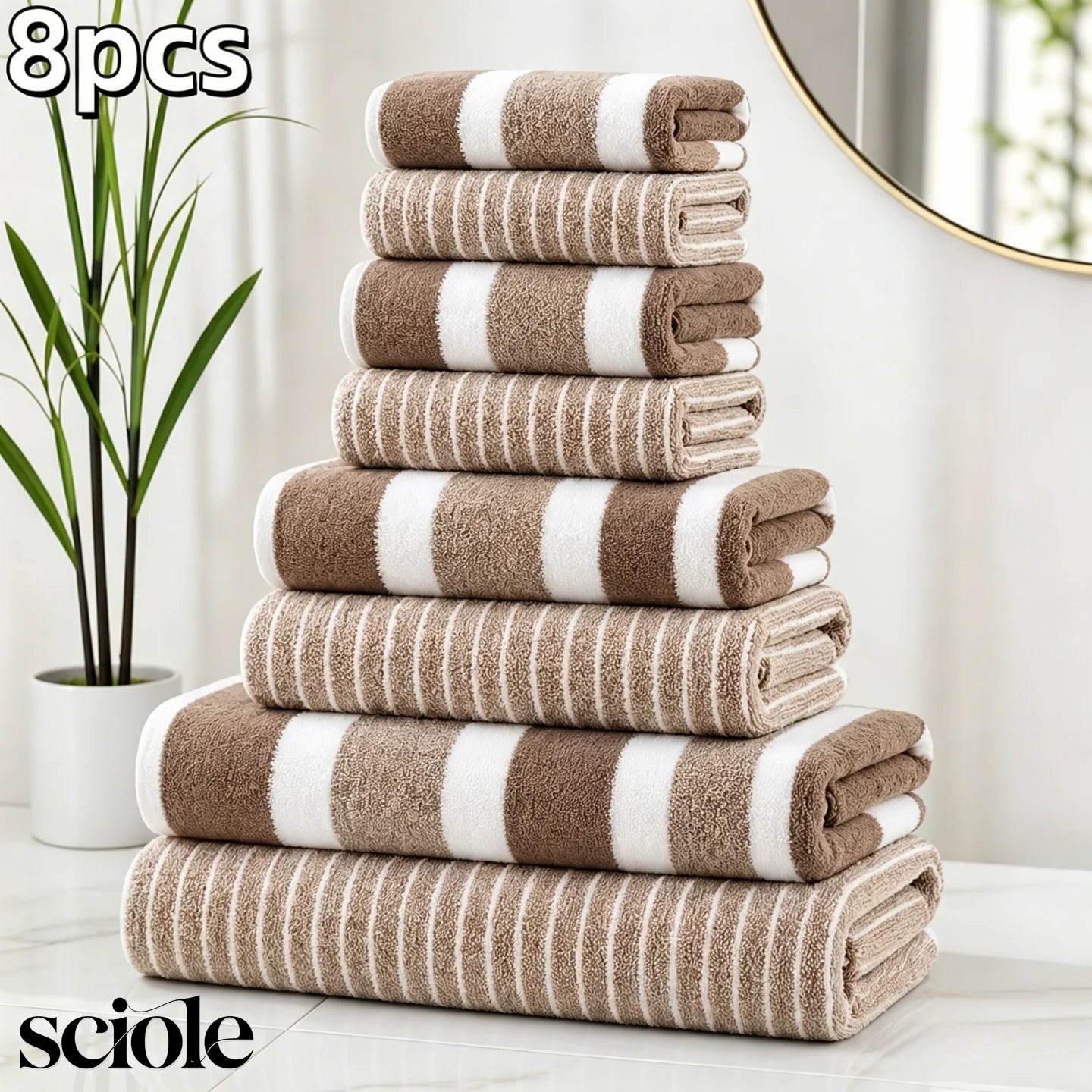 8-Piece Microfiber Bathroom Towel Set
