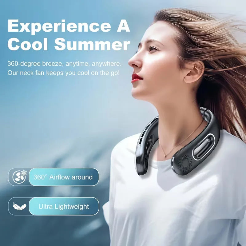 Portable Neck Fan, USB Rechargeable