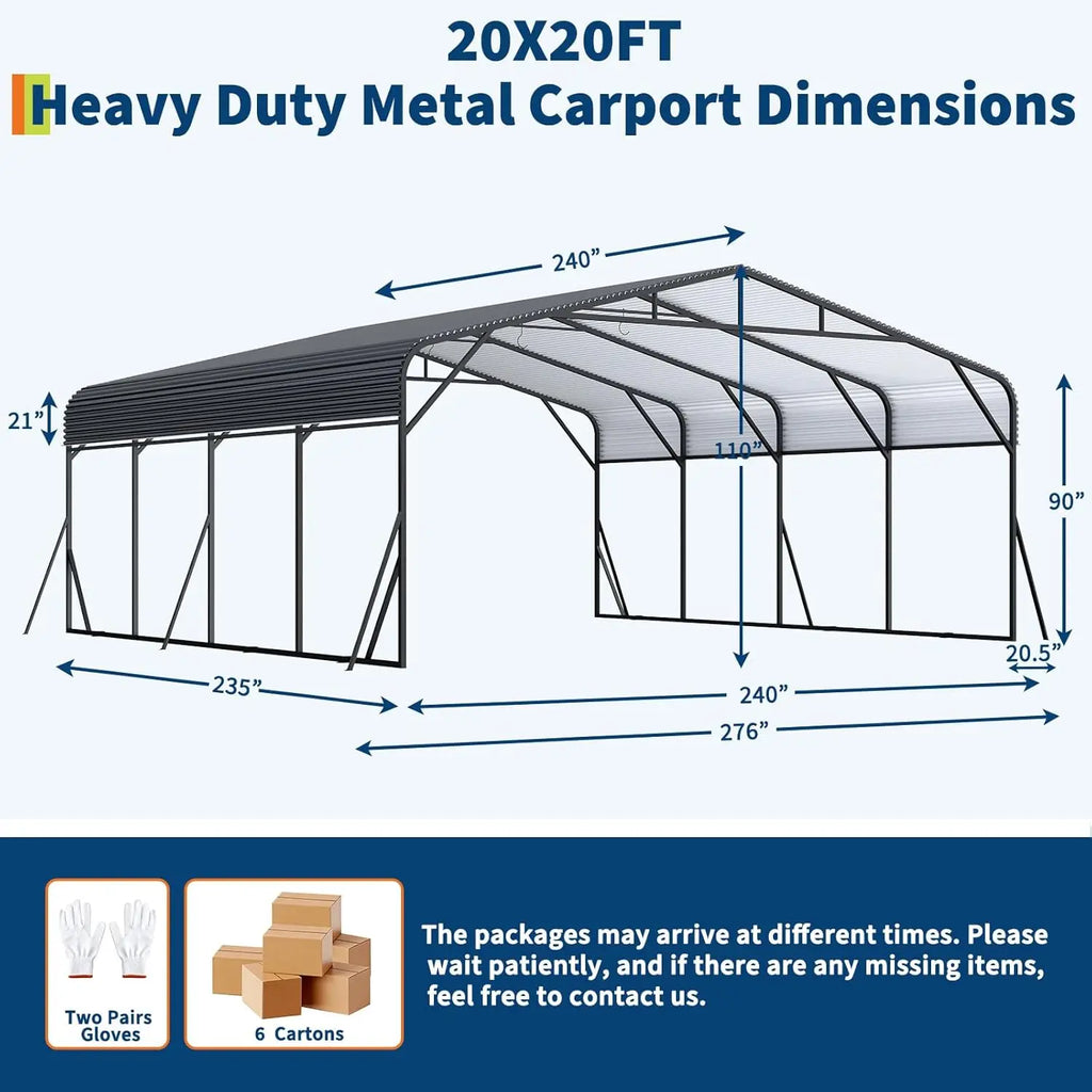 20x20 FT Heavy Duty Car Shelter SUV Truck Boat,