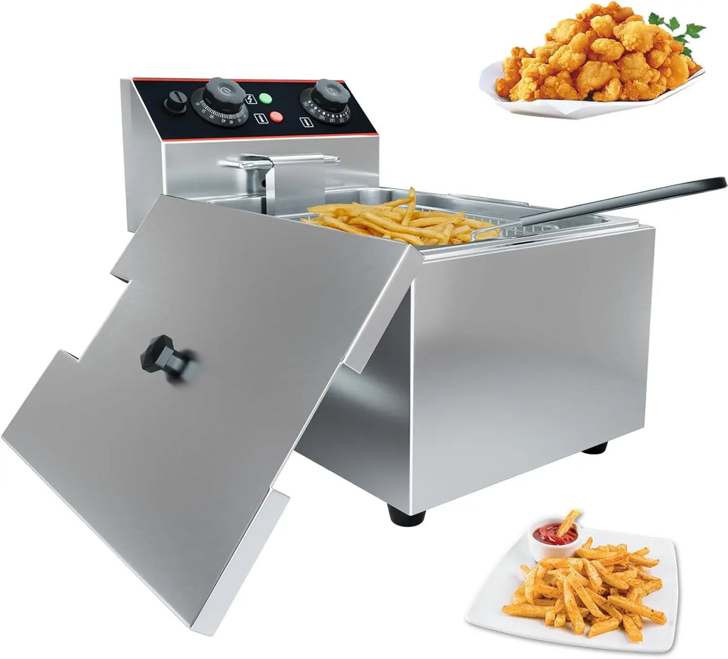 Stainless Steel Electric Deep Fryer with Baskets