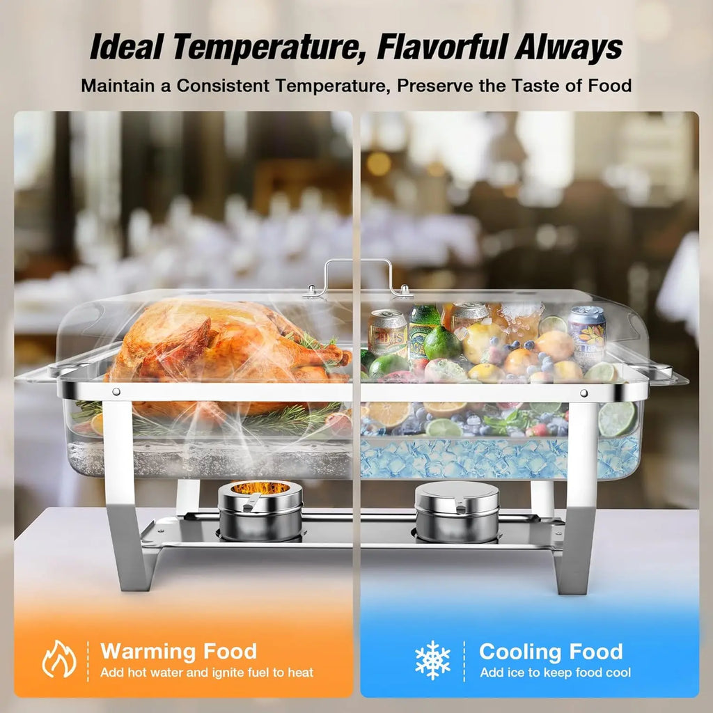 2/4/6 Pack Chafing Dish Stainless, With Lids