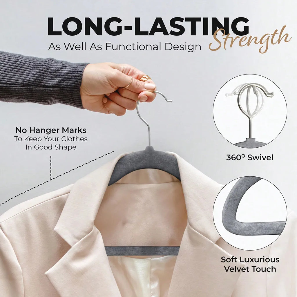 100 Pack Velvet Hangers