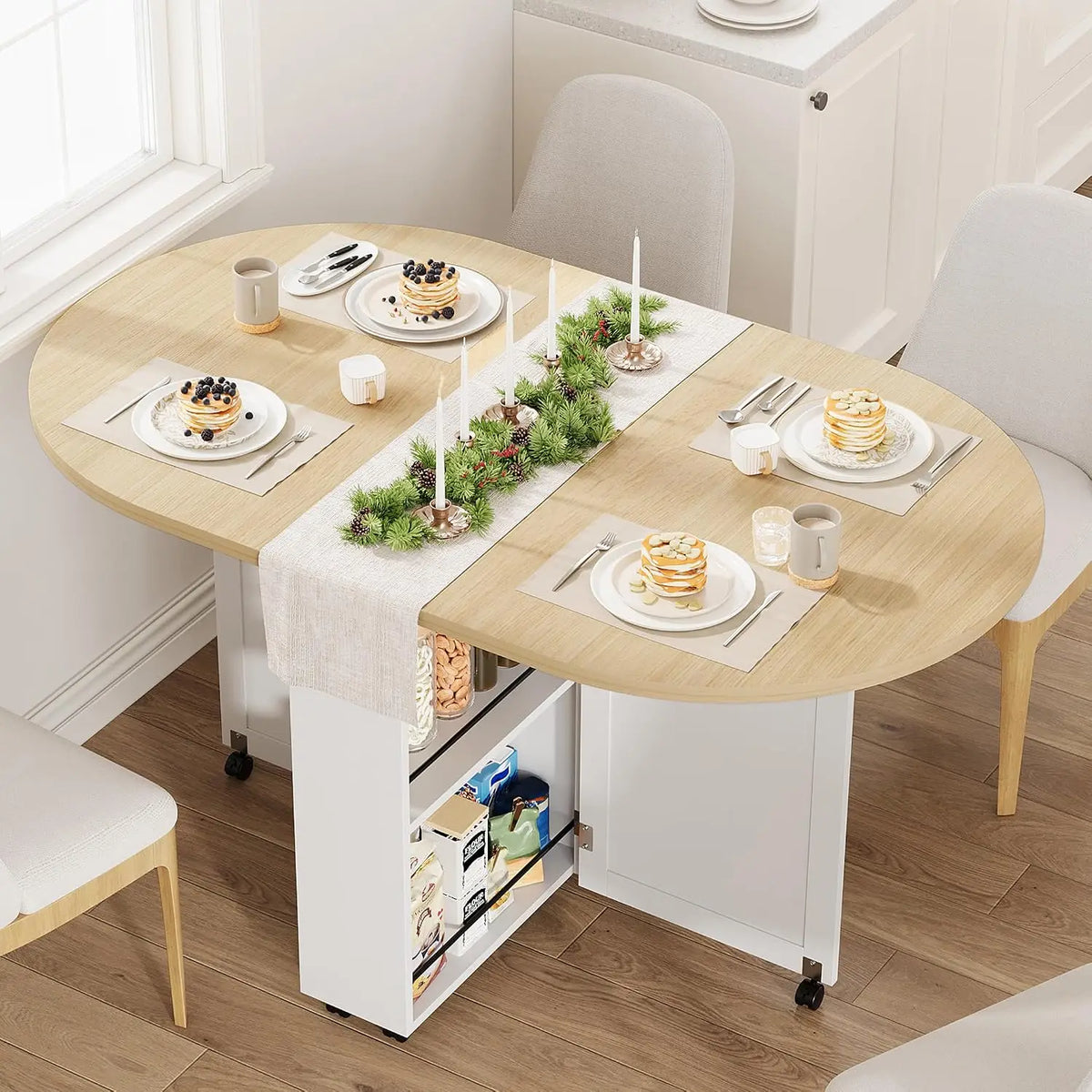 Folding Dining Table With Wine Rack