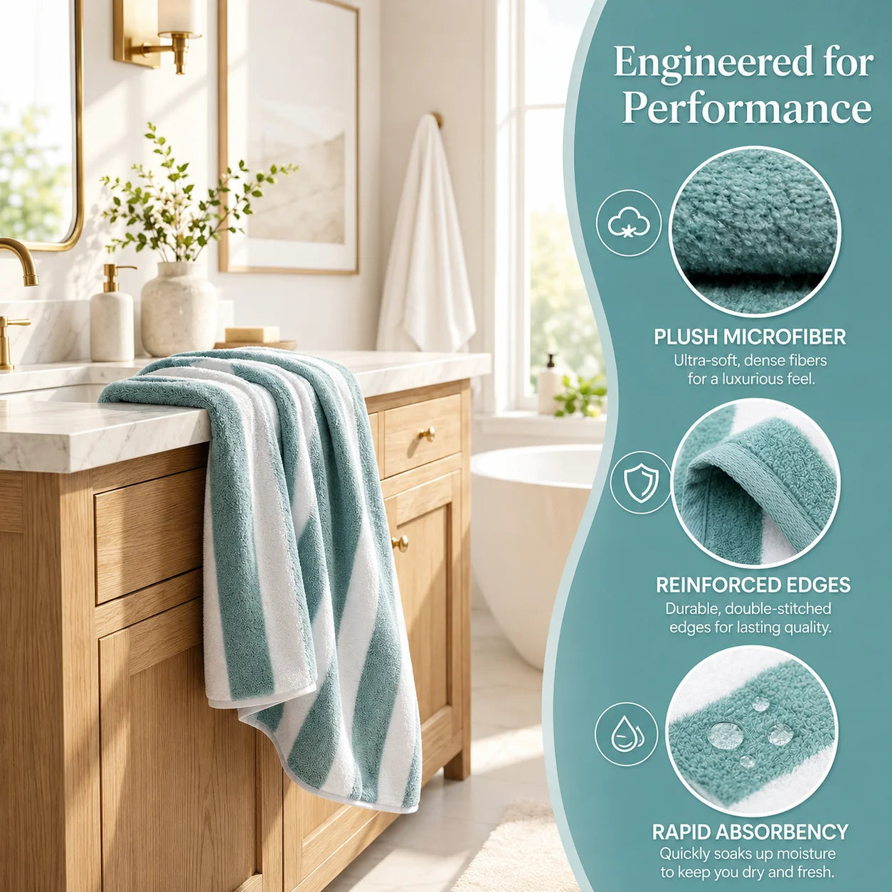 8-Piece Microfiber Bathroom Towel Set