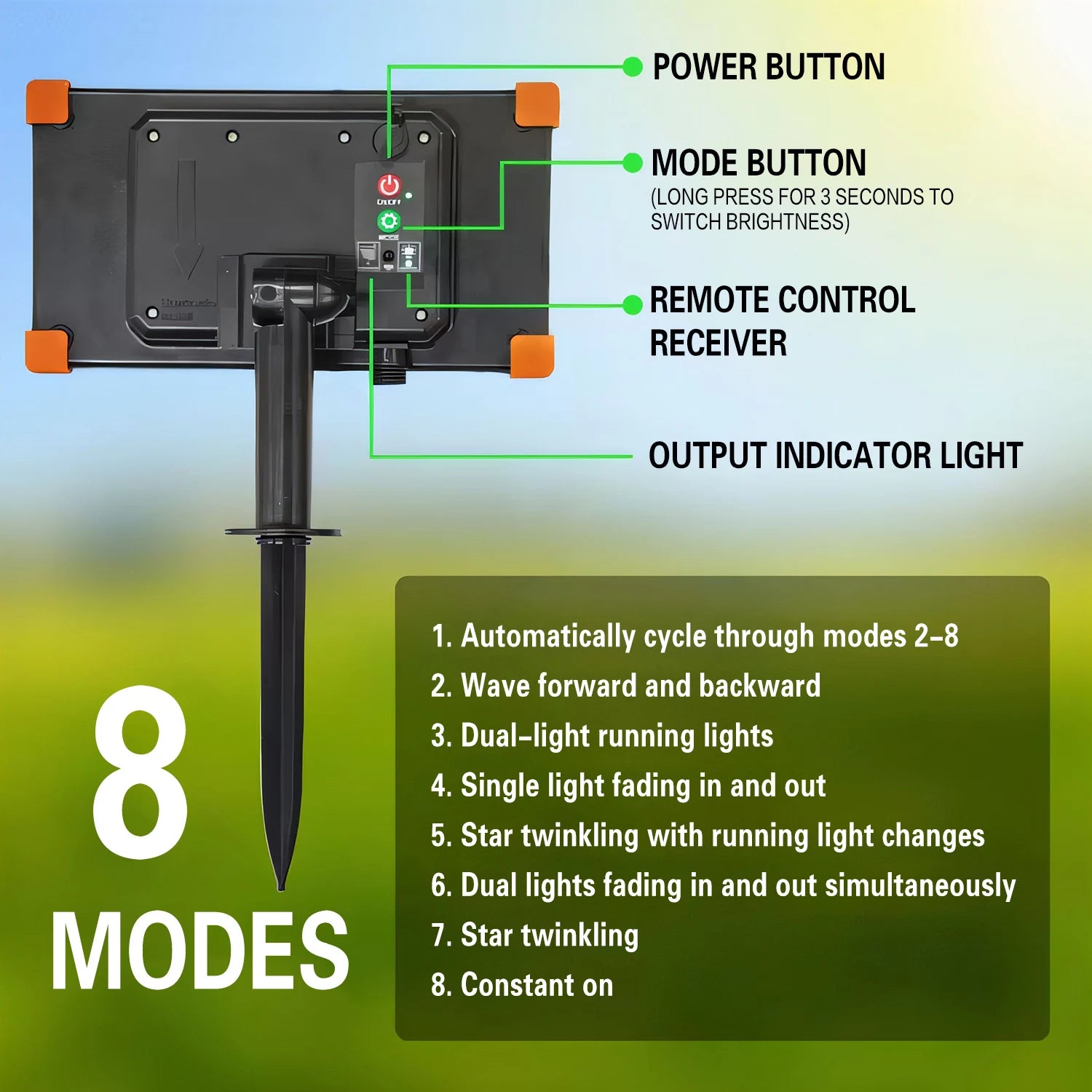 50FT String Lights Solar Powered with Remote, Waterproof