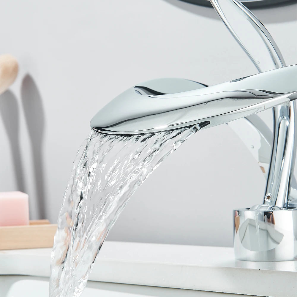 Waterfall Bathroom Sink Faucet