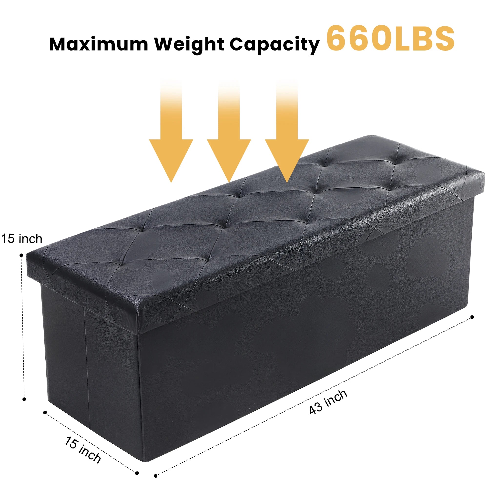 43" Leather Folding Ottoman