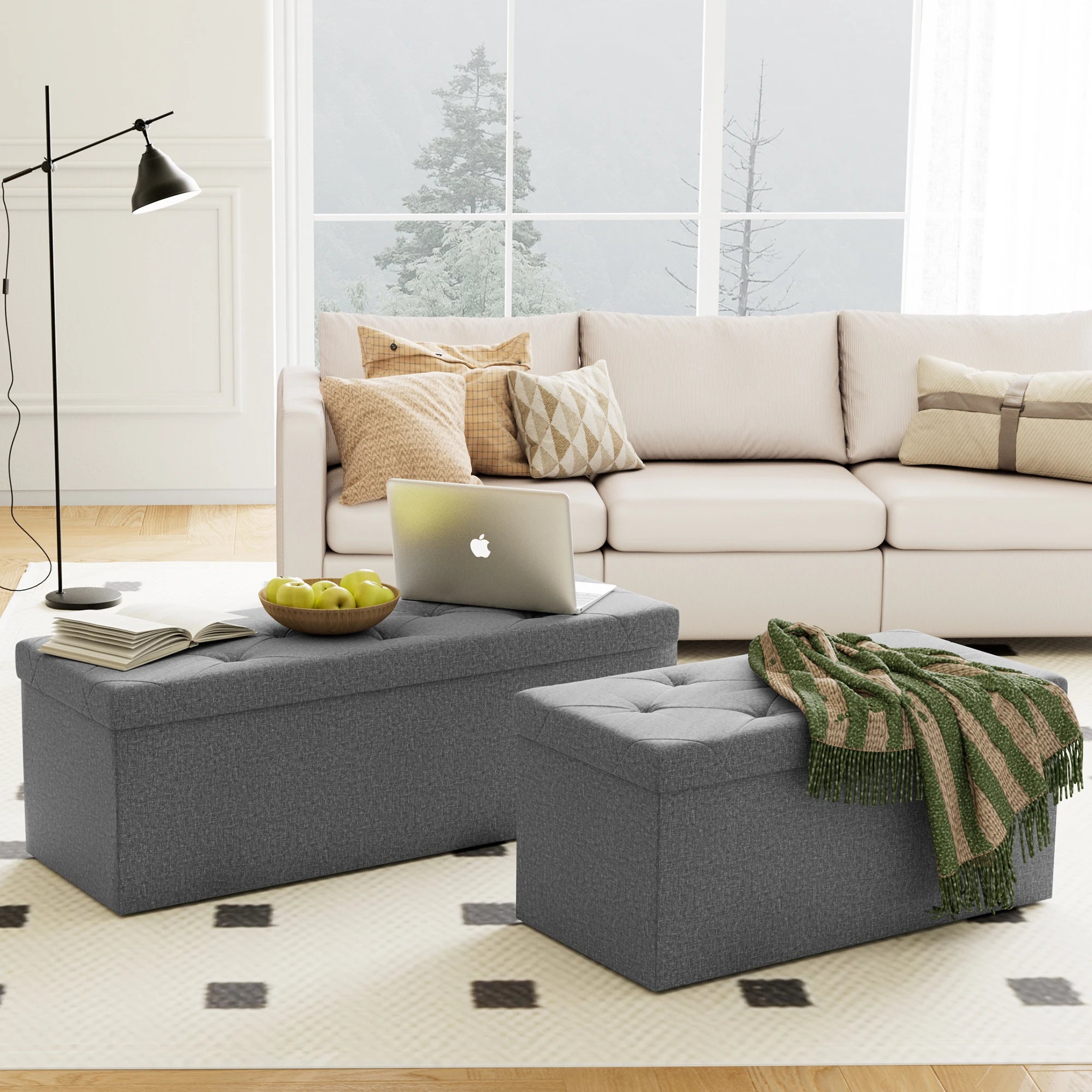 Folding Storage Ottoman