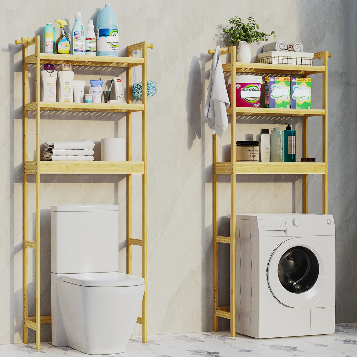 Bamboo Storage Shelf Rack