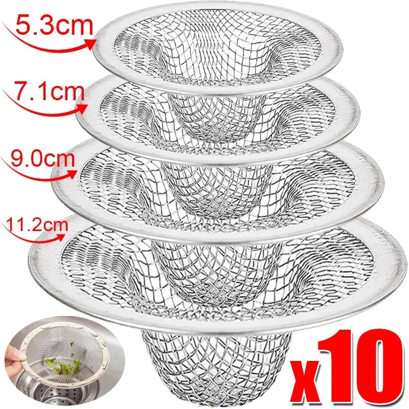 10/1x Stainless Steel Sink Filter Bathroom/Kitchen
