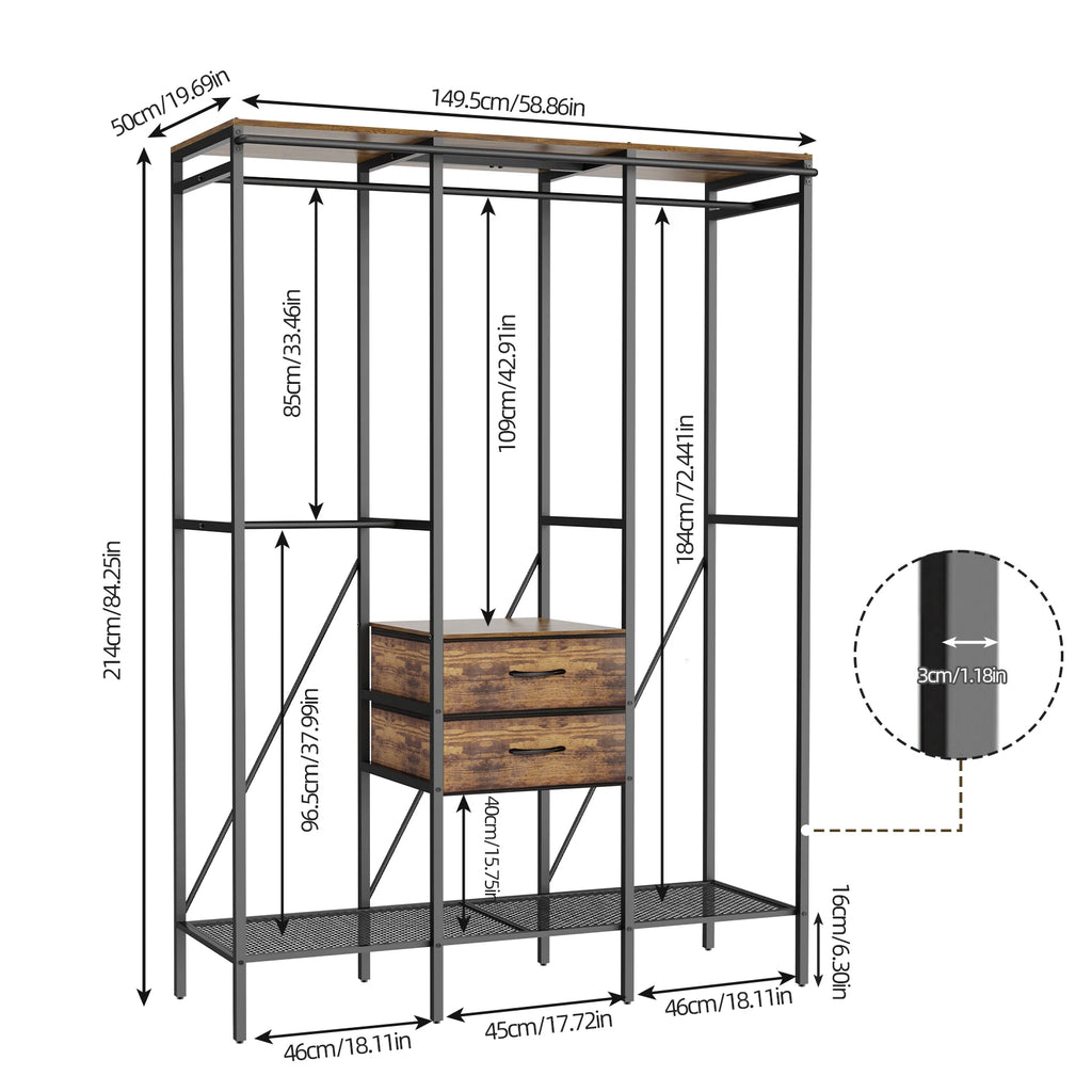 Industrial Open Wardrobe Stand