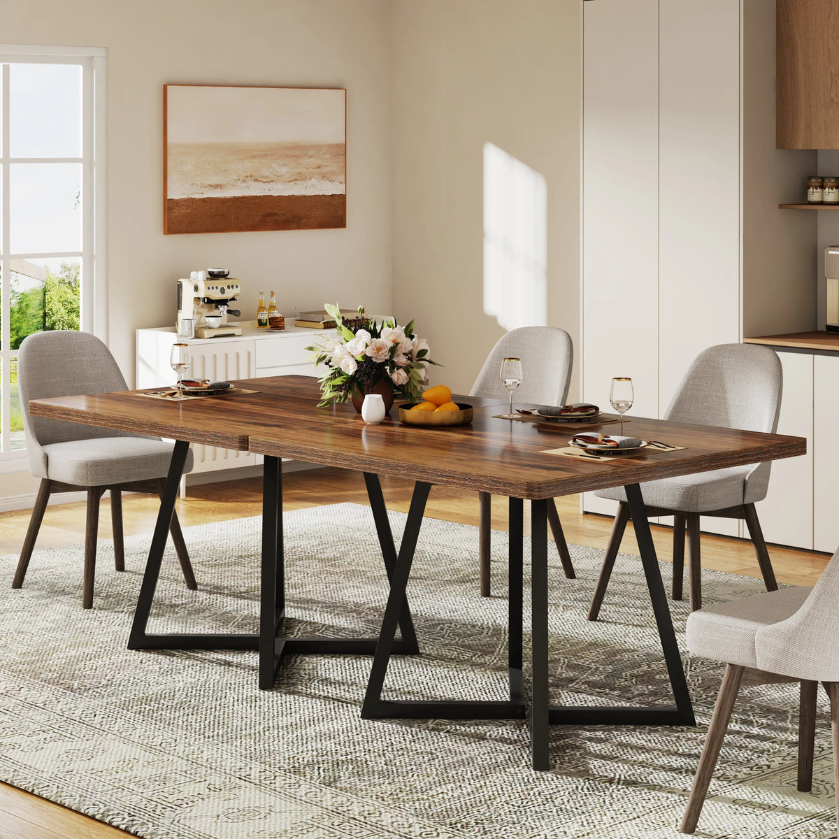 31.5" Table with Metal Base