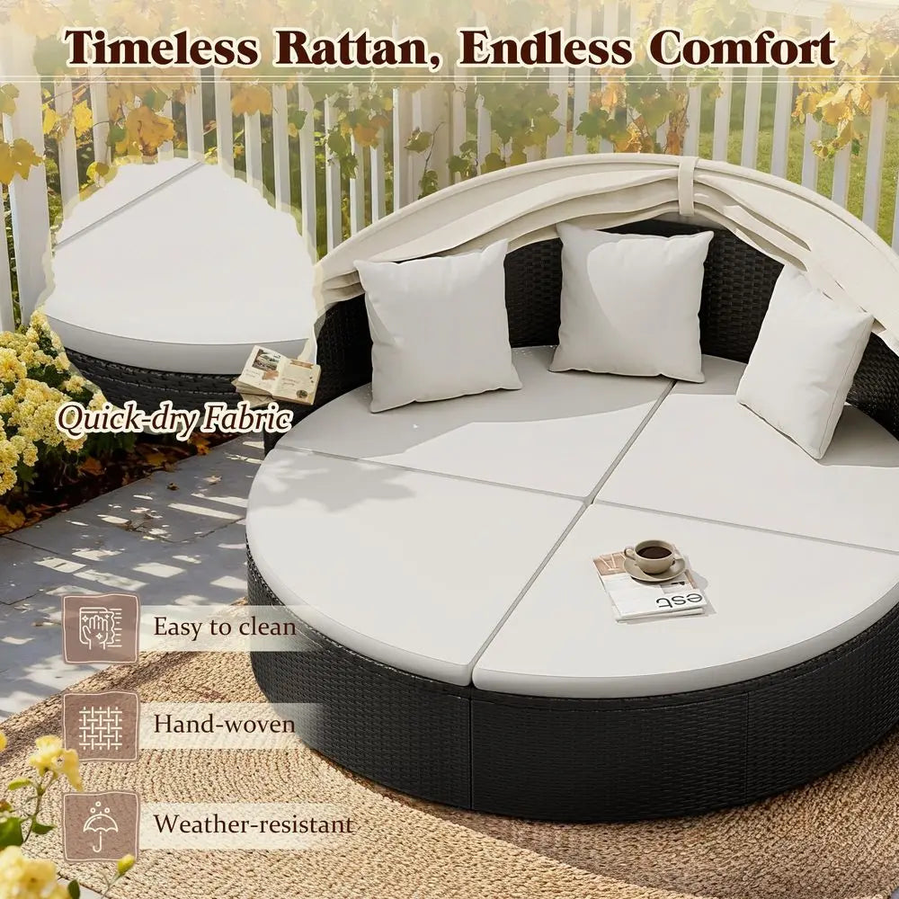 Daybed with Retractable Canopy