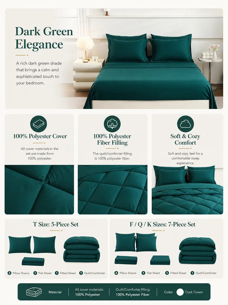 5pcs/7pcs Twin Full Queen King Bedding Sets