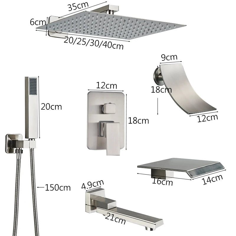 Brushed Nickel Shower Faucet 2/3 Way Shower