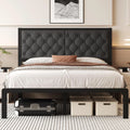 Bed Frame with Leather Headboard