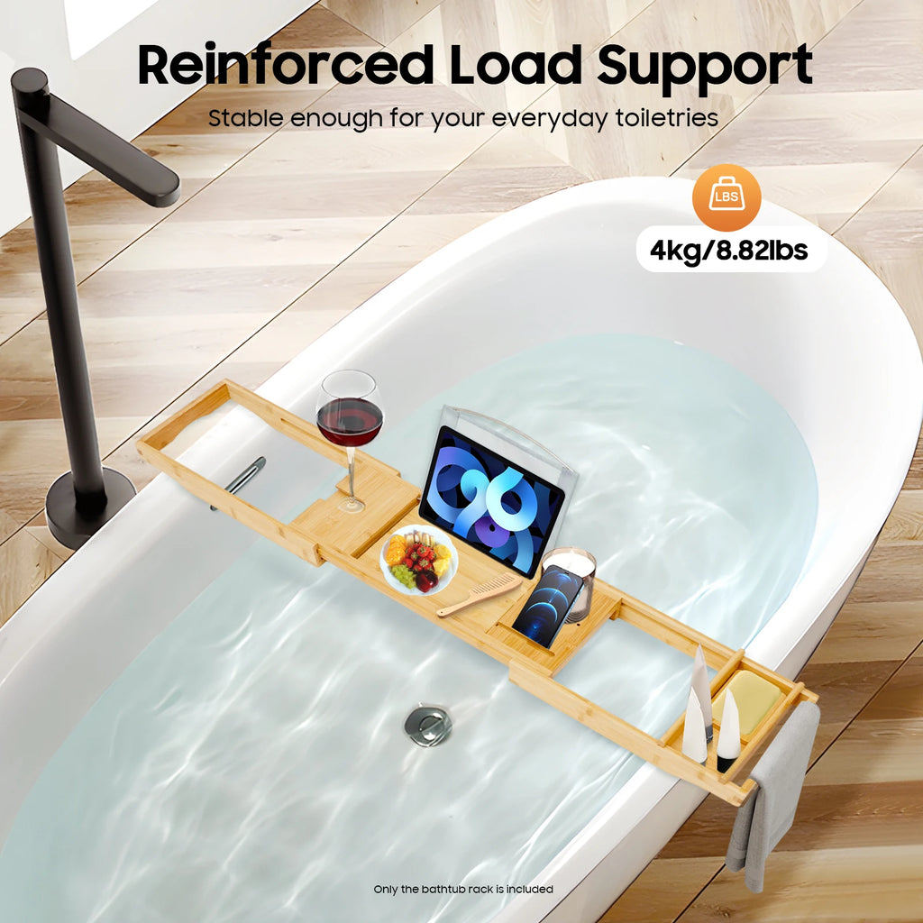 Bamboo Bathtub Expandable Bathroom Tray
