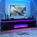 LED TV Stand with Electric Fireplace & Power Outlet