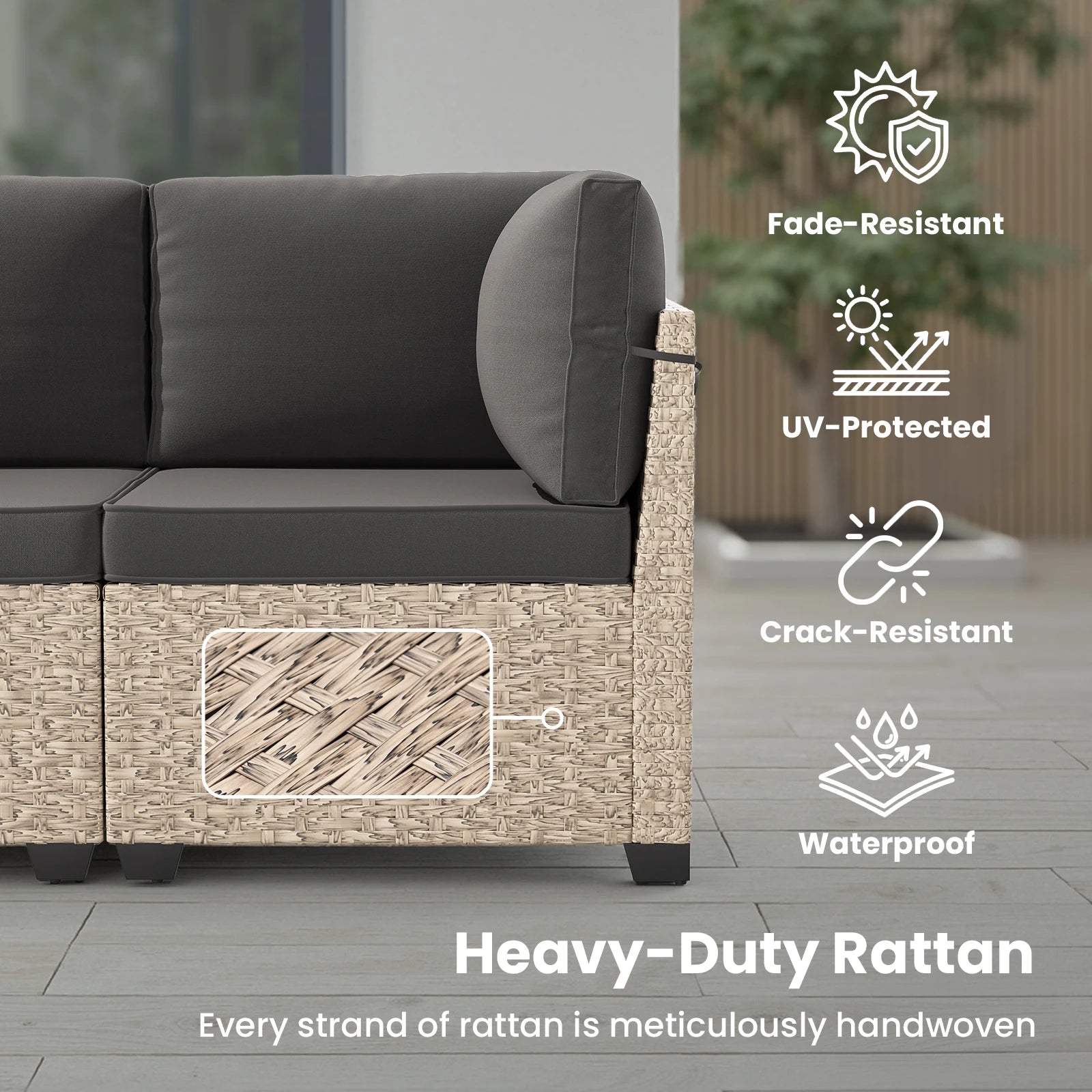 7-Piece Patio Set  All-Weather Outdoor/Tempered Glass.