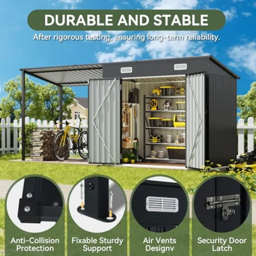 6'x4' Hardtop Gazebo storage shed, Solar