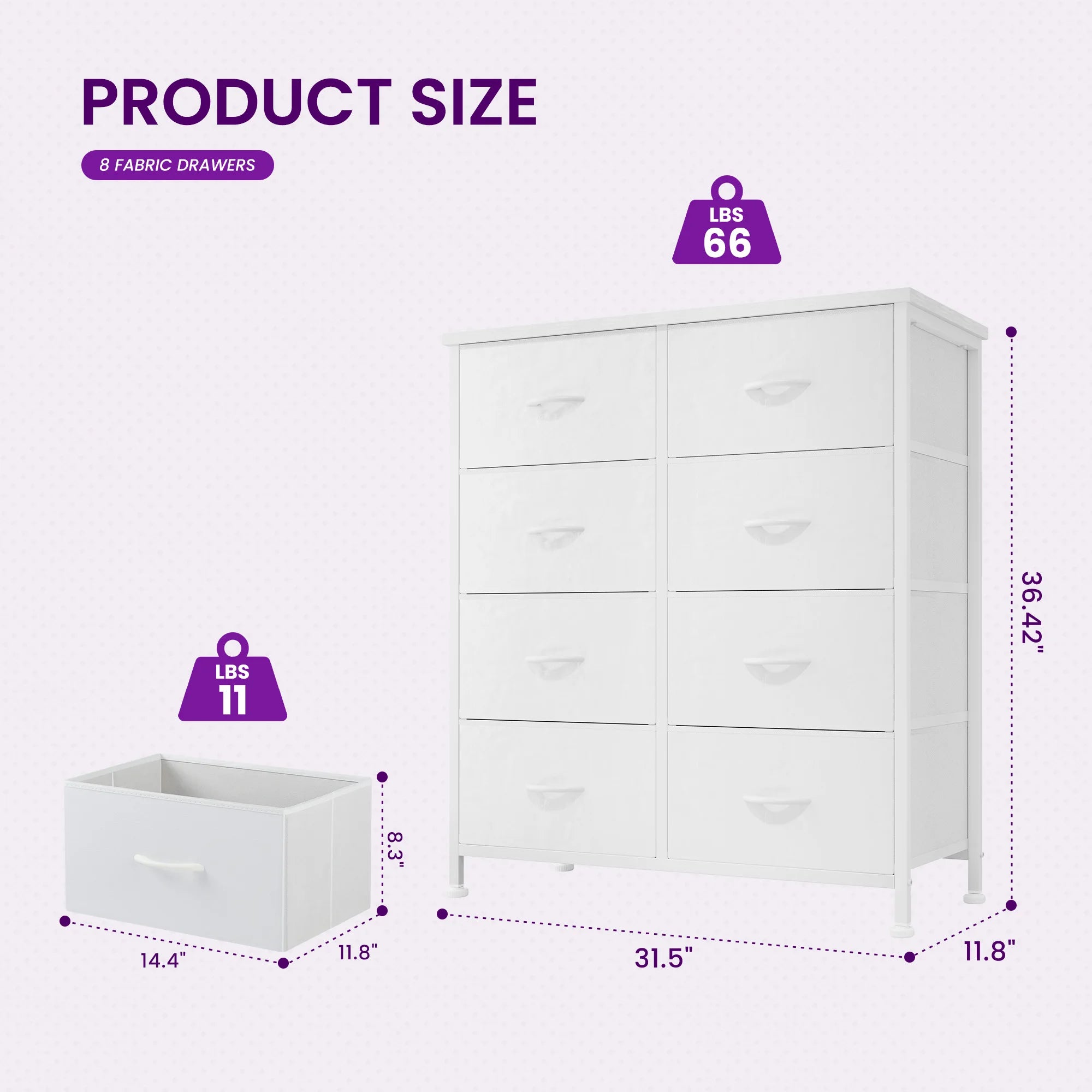 8 Fabric Drawers Dresser