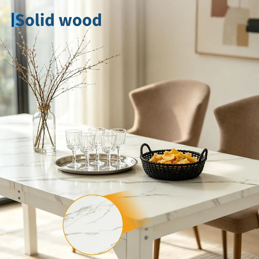 71" Marble look Dining Table