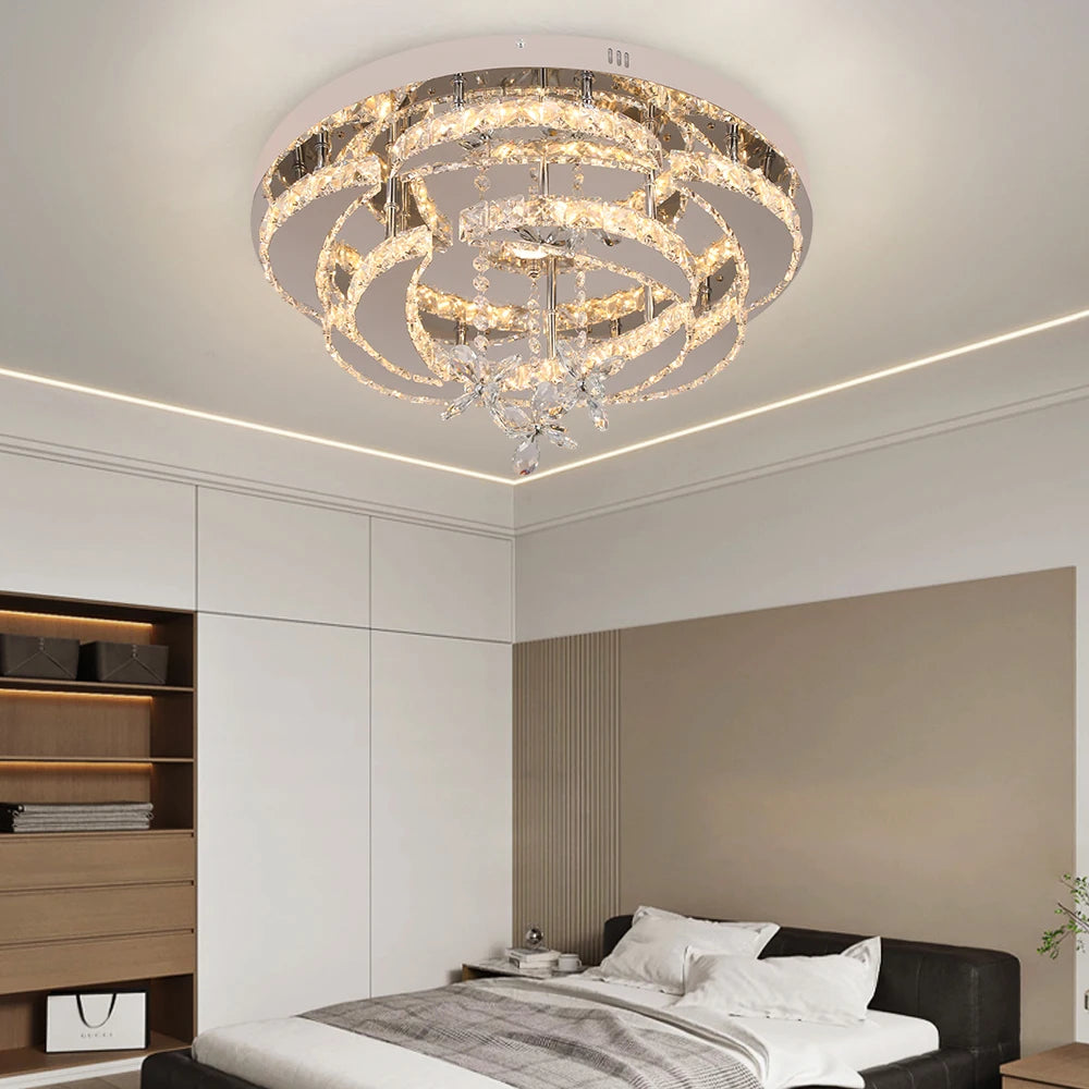 Luxury Crystal Chandelier Modern Ceiling Lamp Led  Dimmable