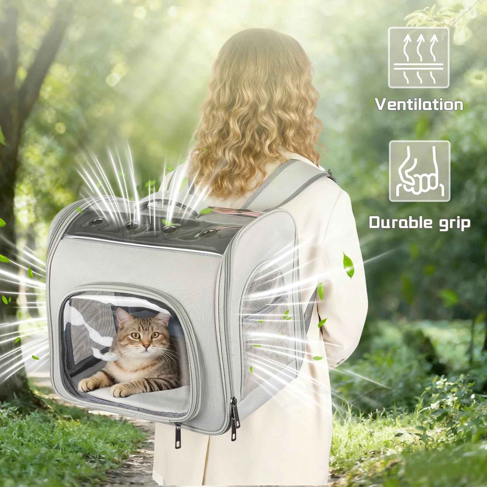 Breathable Pet Backpack With Front Opening