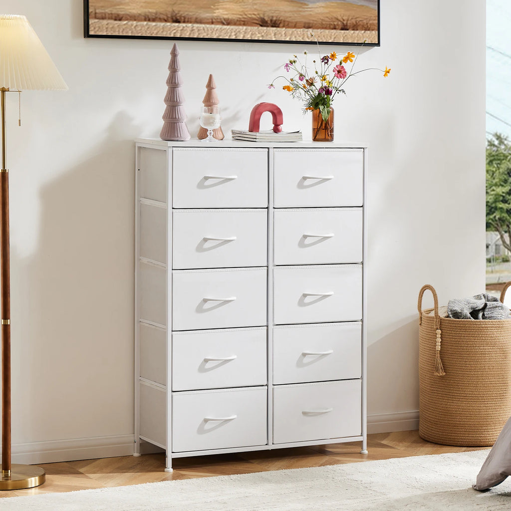 Bedside Table With 10 Fabric Drawers
