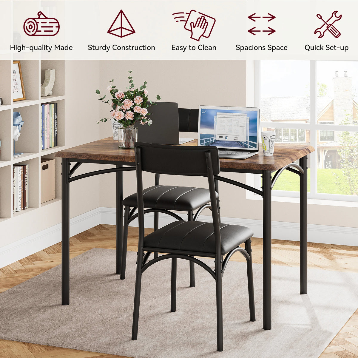 Table & 4 Upholstered Chairs