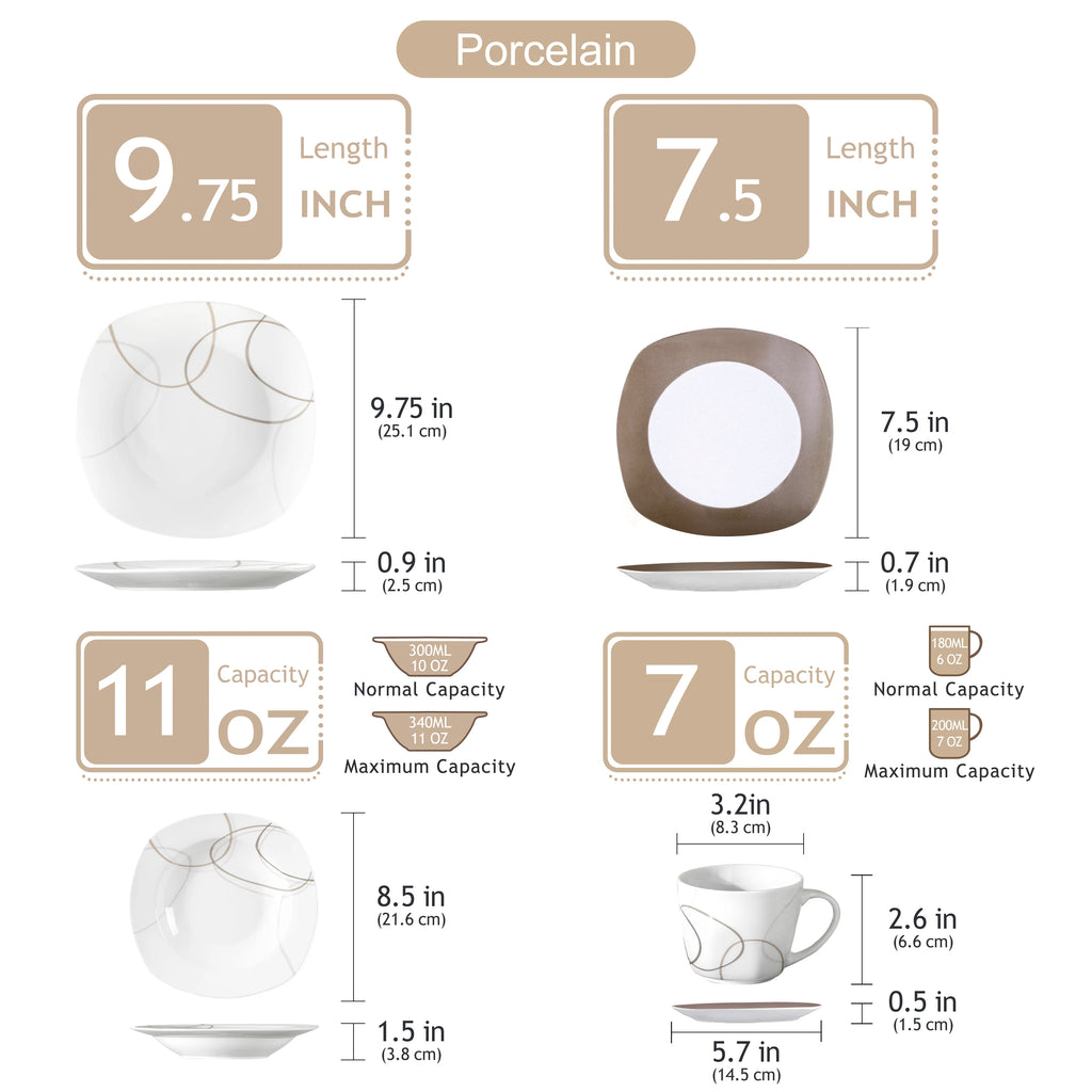 30-Piece Porcelain Dinner Plate Set