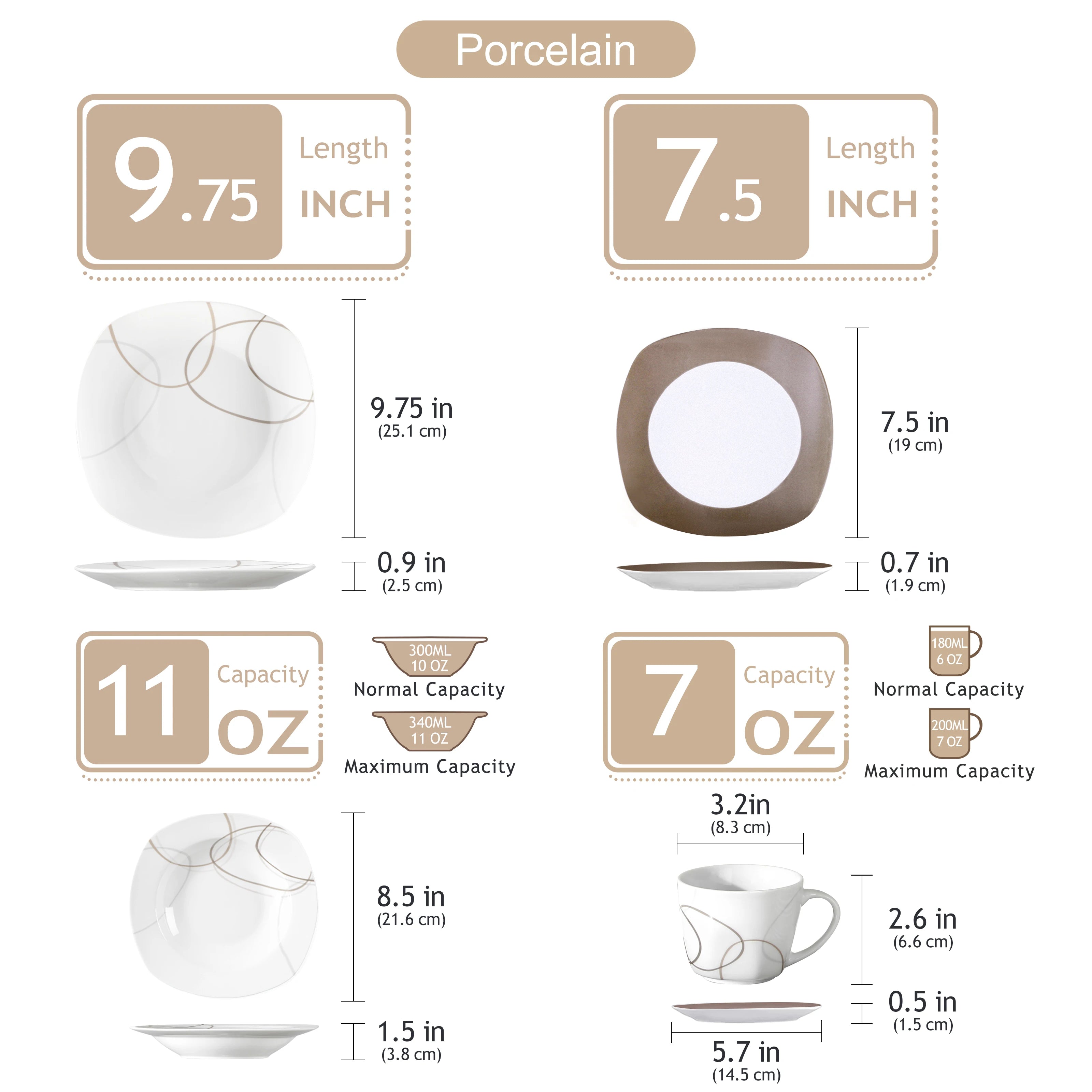 30-Piece Porcelain Dinner Plate Set