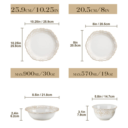 16/32 Pc. Porcelain Dinner Plates