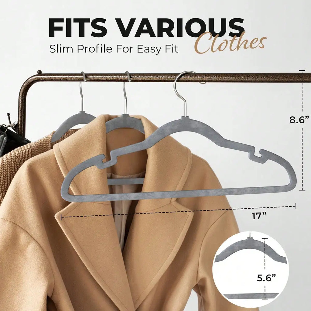 100 Pack Velvet Hangers