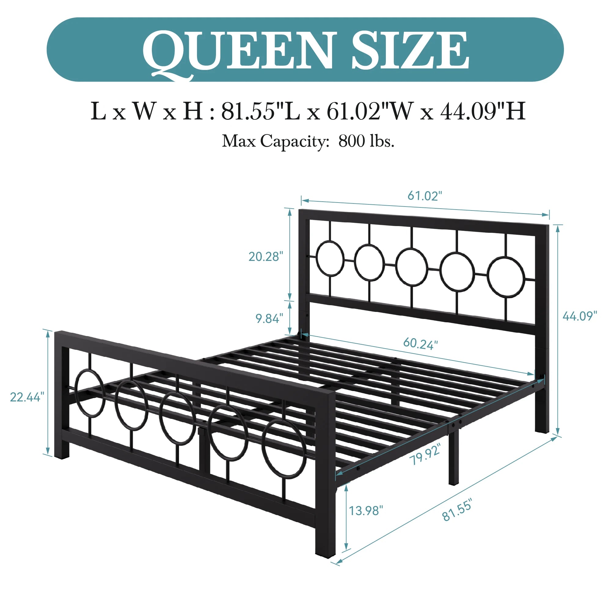 Platform Bed Frame with Headboard, Footboard, Under-Bed Storage