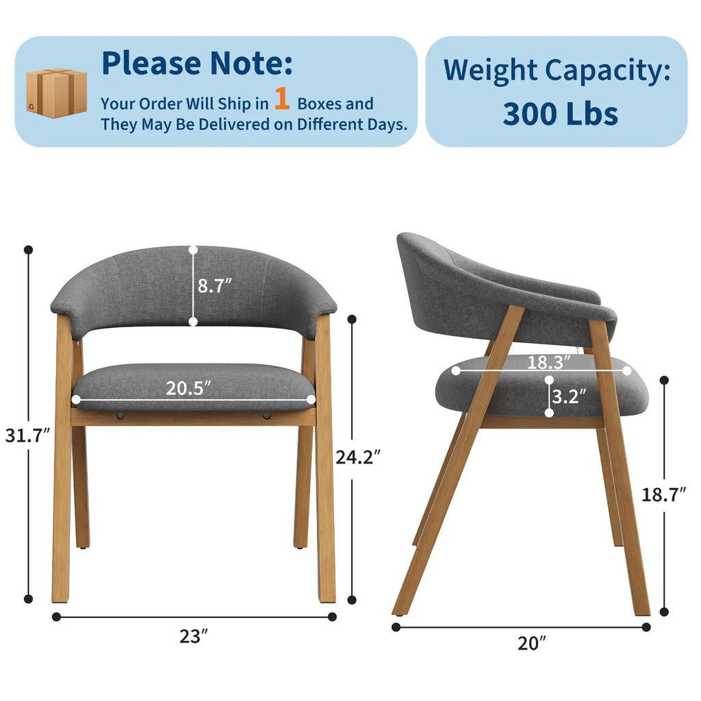 Upholstered Armchairs With Curved Back