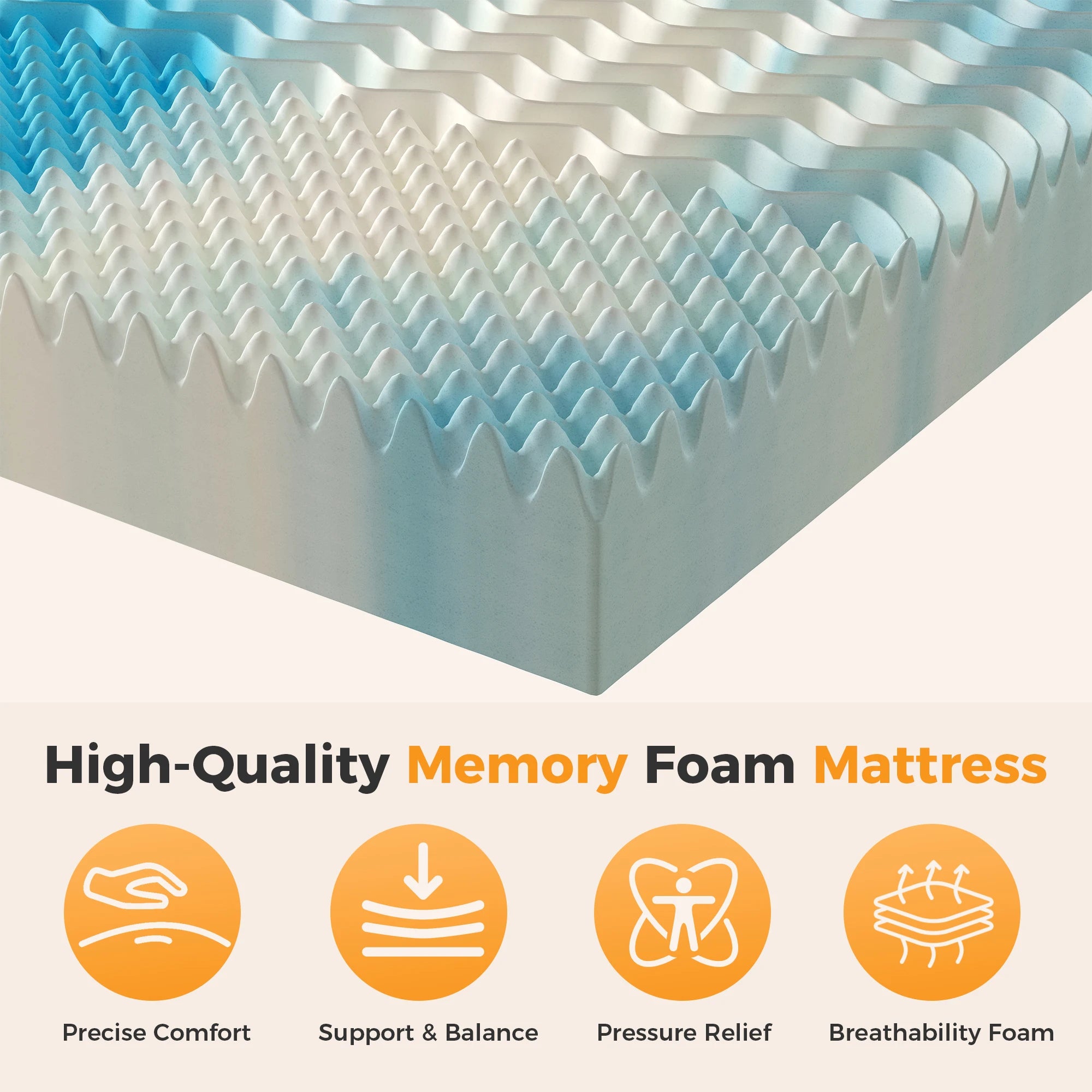 Cooling Gel Memory Foam Mattress Topper