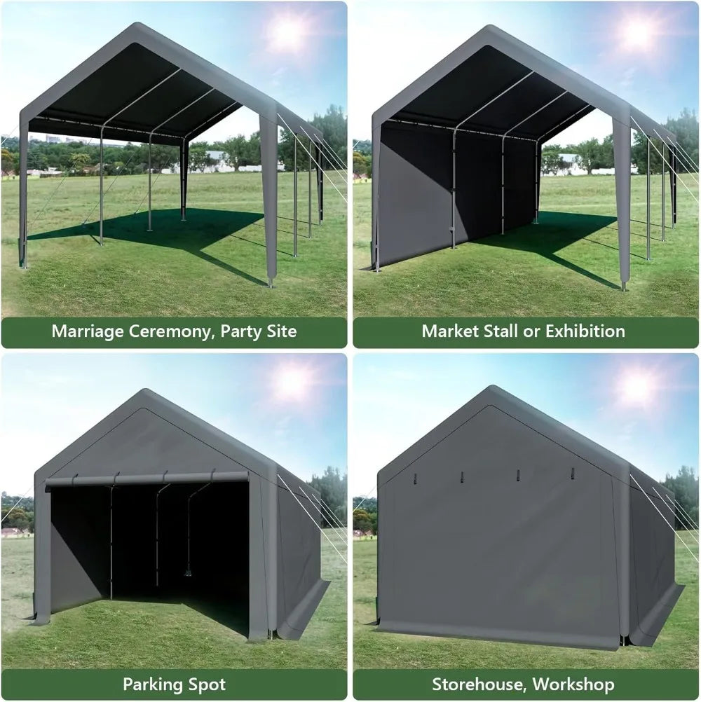 Heavy Duty Steel storage shed with Removable Sidewalls