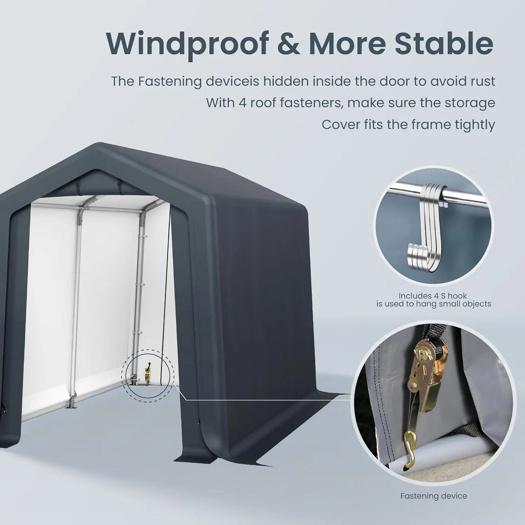 6x10ft Shelter with Roll up Zipper Doors & Vents