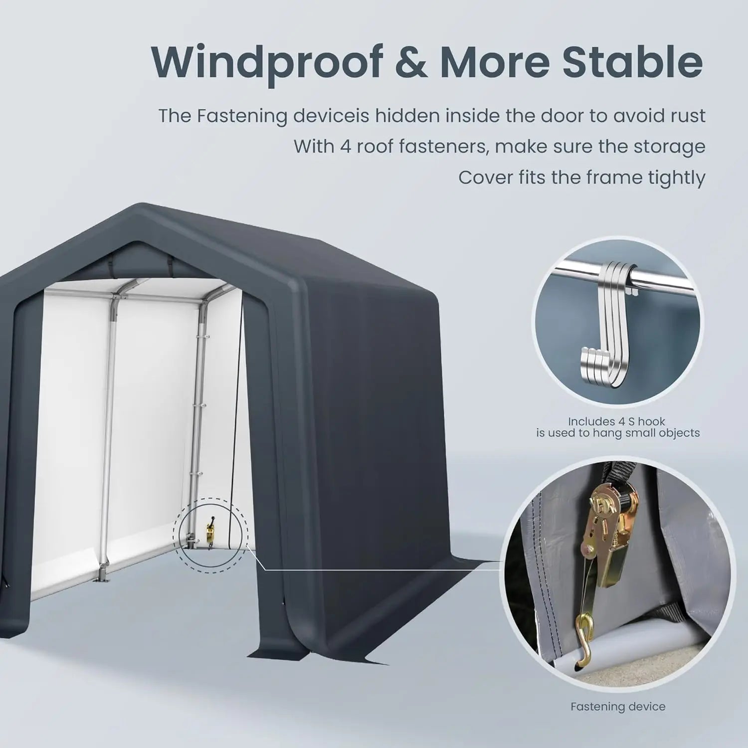 6x10ft Shelter with Roll up Zipper Doors & Vents