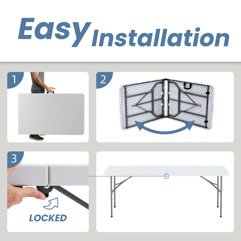 6/8 FT Portable Folding Table