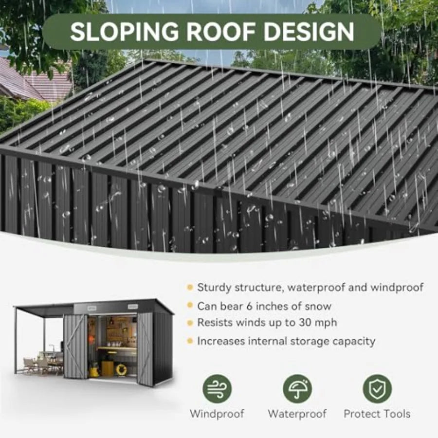 6'x4' Hardtop Gazebo storage shed, Solar