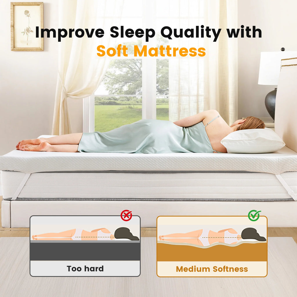 3 Inch Memory Foam Mattress Topper with Removable Cover