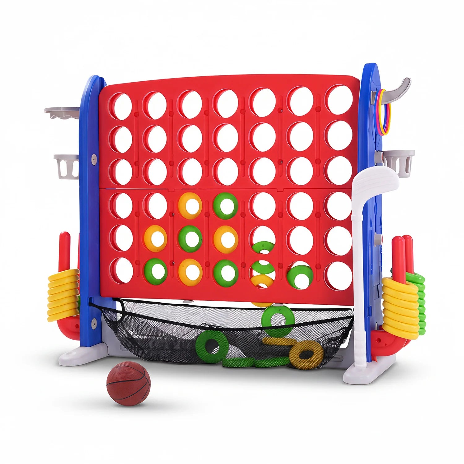 4-in-1 Giant Connect Game, Basketball, ring hoop