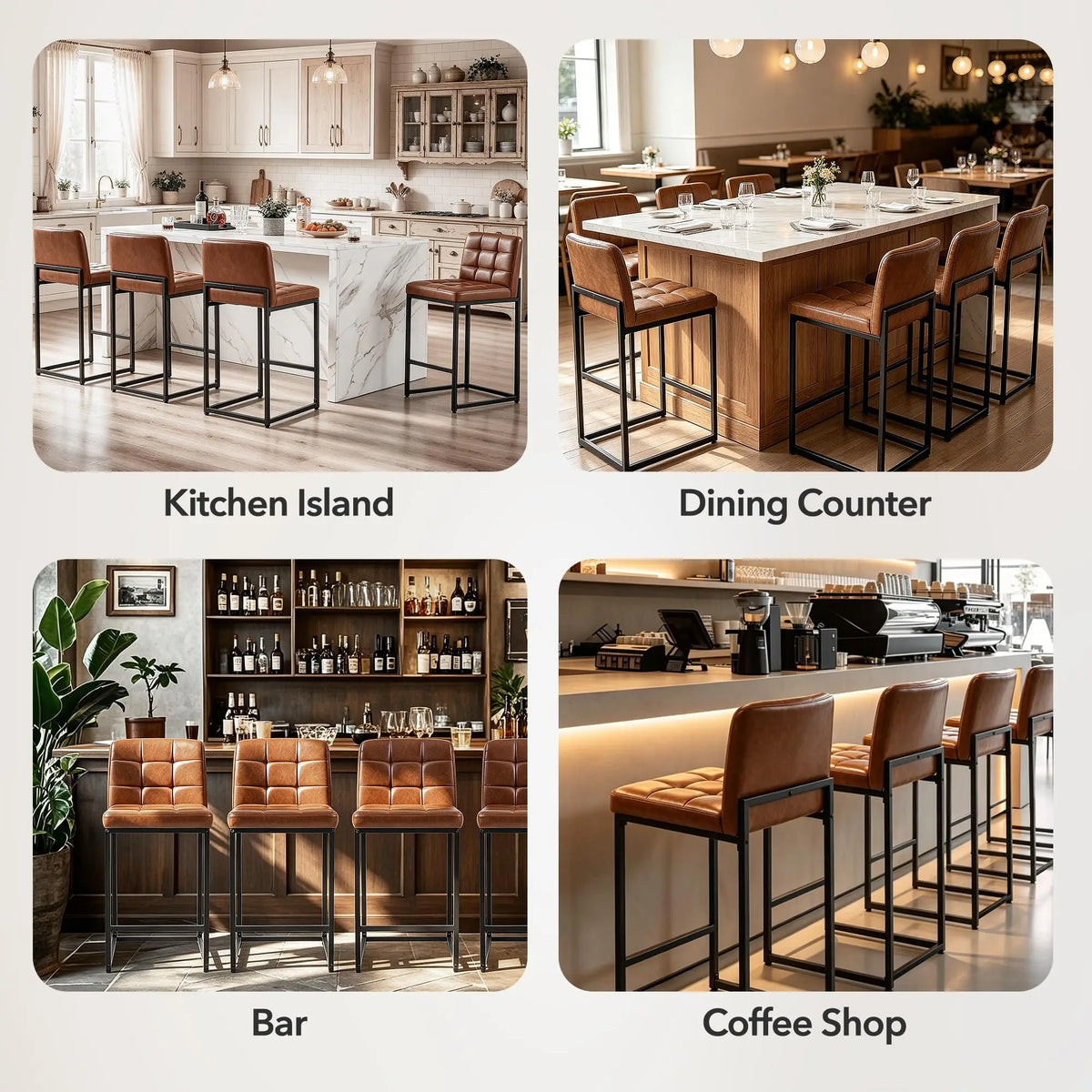 Set Of 2 Counter Height Bar Stools