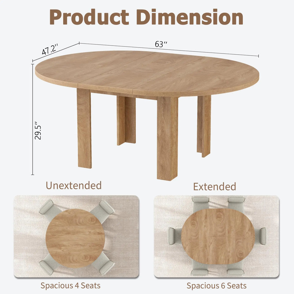 Extendable Round To Oval Dining Table