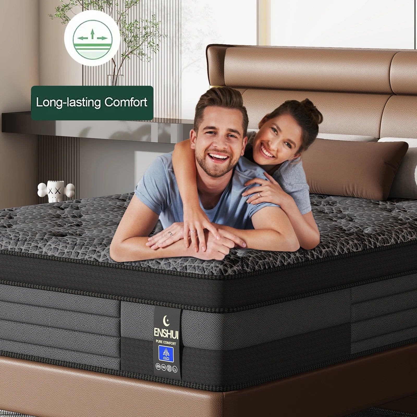 Memory Foam & Pocket Spring, Cooling, Breathable