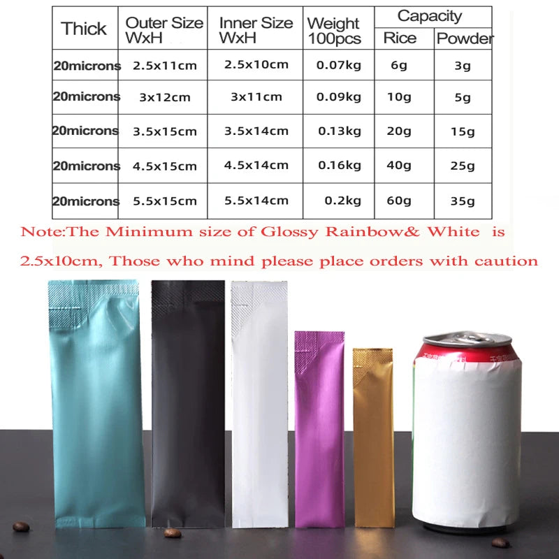 50PCS Disposable Heat Sealing Aluminum Foil Bags