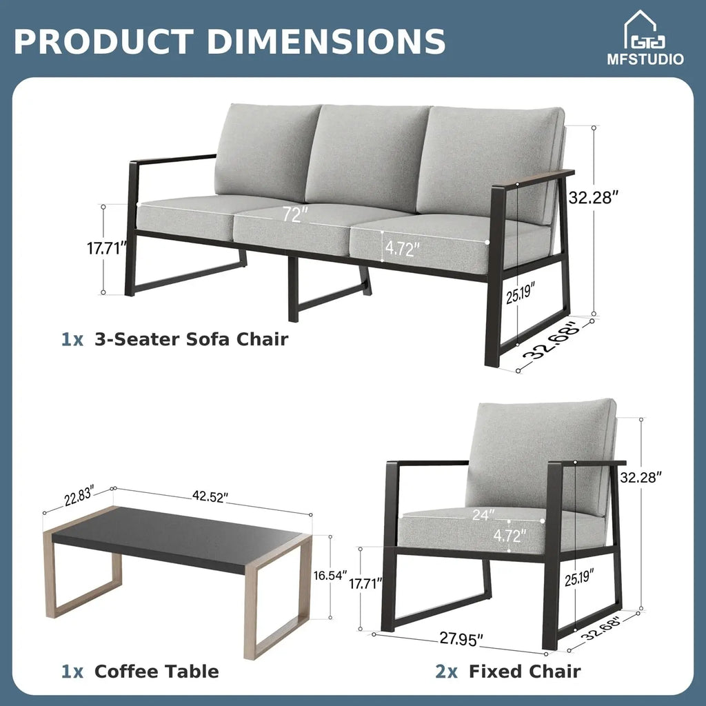 5 Seats Patio Set with coffee table